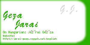 geza jarai business card